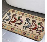 Southwest Kokopelli Bathroom Rugs,Native American Kokopelli Bath Mat for Bathroom,Ethnic Bath Rug Entrance Door Mat Bath Floor Home Doormat Offices Rug Kitchen Carpet Decor 30x18 Inch