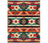 Southwest Native American Blanket, Western Aztec Rustic Farmhouse Decor, Super Soft Fleece Throw Blankets for Couch Sofa Bed, 60" x 80"