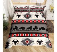 Southwest Native American Comforter Covet,Indian Tribal Aztec Duvet Cover for Girls Teens Bedroom Gift,Abstract Art Comforter Cover Decorative with 2 Pillowcases, Double Size