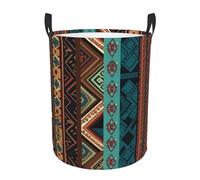 Southwest Native Art Patterns Laundry Hamper with Handle Waterproof Collapsible Laundry Basket Circular Dirty Clothes Hamper Lightweight Storage Basket for Bathroom Bedroom Car Medium