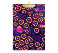 Southwest Neon Mirage Leopard Print Automotive Clip Board Plastic for Football Softball Coaching Size 9x12