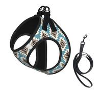 Southwest Spirit - Native American Bold Geometric No Pull Dog Harness and Leash Set, Cute Reflective Adjustable Vest for Small Dogs,Breathable Mesh Puppy Harness for Walking Hiking,Medium