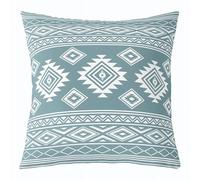 Southwestern Aztec Kids Throw Pillow Cover,Geometric Aztec Stripe Patchwork Double Sides Pillow Case,Geometric Patchwork Abstract Home Decor,Blue White Bed Couch Sofa Cushion Cover,1 Pack 18"x18"
