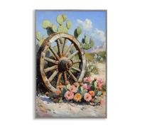 Southwestern Cactus Wagon Wheel, 12 x 18 Inch Framed Gi Print | Stupell Industries · By Franklyn Gregory · Ready to hang · Great for living room or lounge · Made in USA