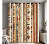 Southwestern Curtains for Bedroom Living Room, Native American Aztec Blackout Curtains Eyelet 90 Drop 2 Panels, Patterned Window Drapes, Home Decor 90x90 Inch B-D140