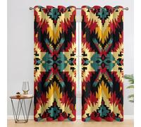 Southwestern Curtains for Bedroom, Tribal Native Americans Blackout Curtains for Living Room, 90 Drop Eyelet Window Treatments Home Decor 66 X 90 Inch (W X L), 2 Panels X&-8