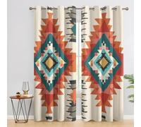 Southwestern Curtains for Bedroom, Western Tribal Native Americans Blackout Curtains for Living Room, 90 Drop Eyelet Window Treatments Home Decor 90 X 90 Inch (W X L), 2 Panels X&-10