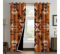Southwestern Curtains, Navajo Native American Aztec Home Decor for Bedroom Living Room Blackout Curtains, Thermal Eyelet Window Drapes, 2 Panels 72 Drop, 66x72 (W x L) Q-D26