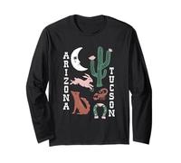 Southwestern Desert Wildlife Tucson Arizona Folk Art Graphic Long Sleeve T-Shirt