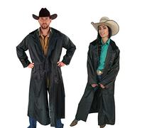 Southwestern Equine American Cowboy Saddle Slicker Rain Coat Duster - 100% Waterproof Full Length Unisex, Black, 3XL