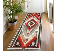 Southwestern Hallway Rug 60x240 Washable Boho Tribal Print Kitchen Carpet Runners Low Pile Non-Shedding Bedroom Living Room Runner Rug, Indian Native American Floor Mat for Indoor Entryway, vF564