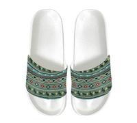 Southwestern Native American Aztec Womens Shower Slippers Slip on House Slide Sandals with Non Slip Rubber Sole Slide Flip-flops