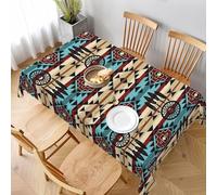 Southwestern Native American Dream Catche Dining Table Cover Wipe Clean Table Cloth Dust-Proof Tablecloths For Kitchen Picnic 137X183Cm