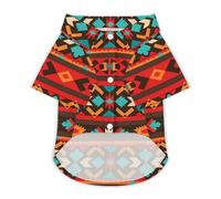 Southwestern Navajo Pattern Hawaii Shirt Print Dog Clothes T-Shirt Beach for Puppy Cat XL
