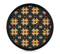 Southwestern Navajo Pattern Modern Wall Clock 10 Inch Non Ticking Silent Quartz Round Clocks for Home Office Decor