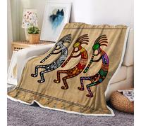 Southwestern Throw Blanket, Southwest Native USA Fleece Blanket for Bed Or Sofa All Season Throw Blankets Native American Southwestern Soft Fleece Blanket Throw Blanket, 60X90 Inch, Brown
