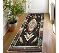 Southwestern Tribal Hallway Rug 60 x 220, Washable Native American Kitchen Carpet Runners Short Pile Non-Shedding Bedroom Living Room Runner Rug, Boho Rustic Floor Mat for Indoor Entryway, vF615
