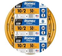 Southwire Romex Brand Simpull Solid Indoor 10/2 W/G NMB Cable 50ft Coil - SW 28829022