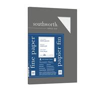 Southworth 25% Cotton Business Paper, 8.5” x 11", 24 lb., Linen Finish, White, 100 Sheet (P554CK)