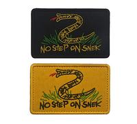 SOUTHYU 2 Pieces Embroidered No Step On Snek Tactical Morale Patches Military Emblem Badge Fastener Hook and Loop Patch