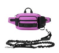 SOUUXIU Hands Free Dog Leash, Waist Leash for Dog Walking, Running Leash with Zipper Pouch Dual Handle and Retractable Bungee for Training Jogging Hiking