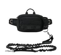 SOUUXIU Hands Free Dog Leash, Waist Leash for Dog Walking, Running Leash with Zipper Pouch Dual Handle and Retractable Bungee for Training Jogging Hiking