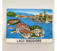 Souvenir 3D Fridge Magnet Panorama Lake Maggiore Piedmont