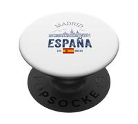 Souvenir From Madrid Spain Skyline Men Women España Vacation PopSockets Adhesive PopGrip