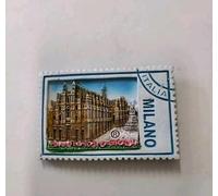 Souvenir Magnet Milan Lombardy Stamp