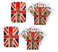 Souvenirs 2 x Union Jack Playing Cards - London British Flag UJ Playing Card - Big Ben Cards Comes in Metal Storage Tin