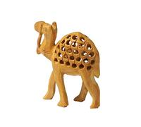 SouvNear Baby Shower Gifts - 10.4 cm Camel Figurine - Hand-Carved Weird Wooden Animal Statue - Decorative Mother Camel with Baby inside - Wood Animal Figurines and Sculptures - Handmade form Single Block of Wood - **Good Luck** Gifts