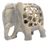 SouvNear Soapstone Sculpture of Mother Elephant with Baby Inside