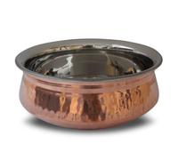 Sov by Chefline Authentic Traditional Indian 7 inchesCopper Curry Balti Dish Handi Pot