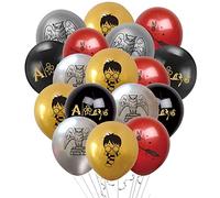 Sovanna 24pcs Magical Wizard Balloons Harry Birthday Party Decorations Theme Party Balloons for Magic Wizard School Fans Birthday Party Favors, Black,gold,silver, 11