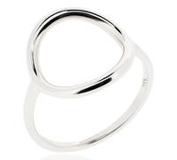 Sovats 925 Sterling Silver Open Circle Ring for Women - Rhodium Plated, Minimalist Stackable Design, Nickel-Free Jewelry, Size L 1/2