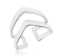 Sovats Double Chevron Ring For Women 925 Sterling Silver Rhodium Plated - Simple, Stylish &Trendy Nickel Free Ring, Size 54