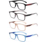SOVCOD 4 Pack Reading Glasses for Womens Blue Light Blocking Computer Readers Spring Hinges Eyeglasses Anti Eyestrain/Glare (4C, 3, x)