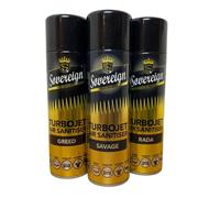 Sovereign Aerosols 3 x Sovereign Designer Fragrances Savage Greed RADA Car Home Office Gym Turbojet Air Sanitiser Freshener Blast Spray Cans 500ml Bundle