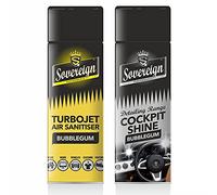 Sovereign Bubbelgum Turbojet Air Freshener Sanitiser & Dashboard Shine Bundle Scented Spray