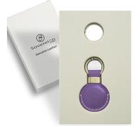 Sovereign-Gear - Genuine Purple Buffalo Leather AirTag Compatible Case/AirTag Compatible Leather Holder - Handmade - 1 pack