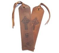 Sovereign-Gear Leather Bookmarks - Pack of 2 Genuine Leather Bookmarks with Celtic Cross Design for Bookworms