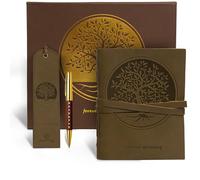 Sovereign-Gear Tree of Life Leather Journal Gift Set - Handmade Leather Notebook with Stylish Pen & Bookmark | Vintage Writing Journal for Men & Women | Comes with Stunning Foil-Stamped Gift Box