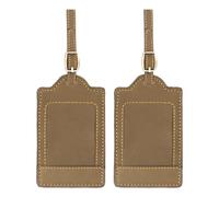 Sovereign-Gear - Two Brown Leather Luggage Tags - Genuine Leather Luggage Tag for Suitcases, Stylish & Durable Travel Accessory