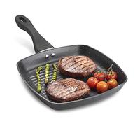 Sovereign Stone Griddle Pan with Ergonomic Handle/Non-Stick Steak Grill Pan/Marble Effect, Stay Cool Handle, Safe for All Hobs Including Induction (25cm)
