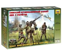 Soviet DSHK Machine Gun With Crew WWII 1:35 Figure Plastic Model Kit ZVEZDA