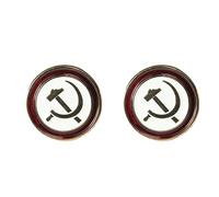 Soviet Era Hammer & Sickle Brass Cufflinks with a Presentation Box