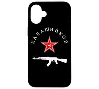 Soviet Kalashnikov AK-47 Vintage USSR Russian Gun Red Star Case for iPhone 16 Plus