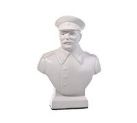Soviet Russian USSR Leader Joseph Stalin Marble Bust Statue Sculpture 12,5 cm white