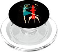 Soviet Space Age Rocket Woman Dancer Matchbox Art PopSockets PopGrip for MagSafe
