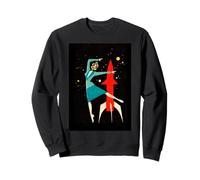 Soviet Space Age Rocket Woman Dancer Matchbox Art Sweatshirt